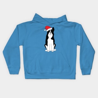 Christmas Border Collie Kids Hoodie